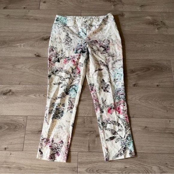 Joseph Ribkoff Relaxed Fit Floral Print Casual Pant Trouser Size 12 - Picture 1 of 9